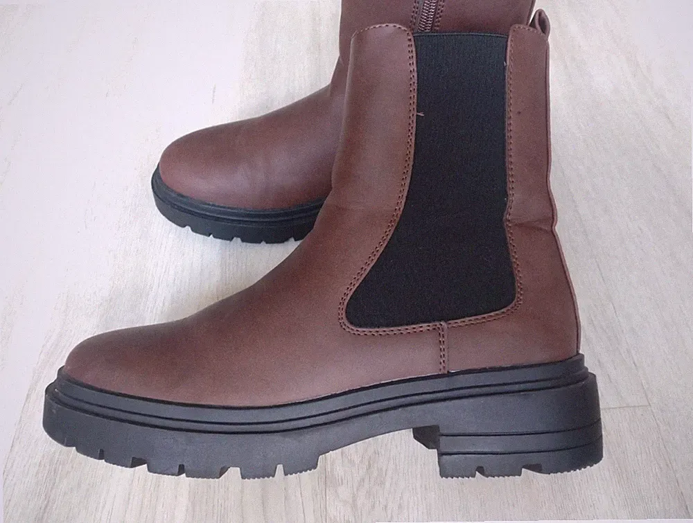 Peacocks Damen Stiefeletten Chelsea Socken Stiefel braun Größe 5 / 38