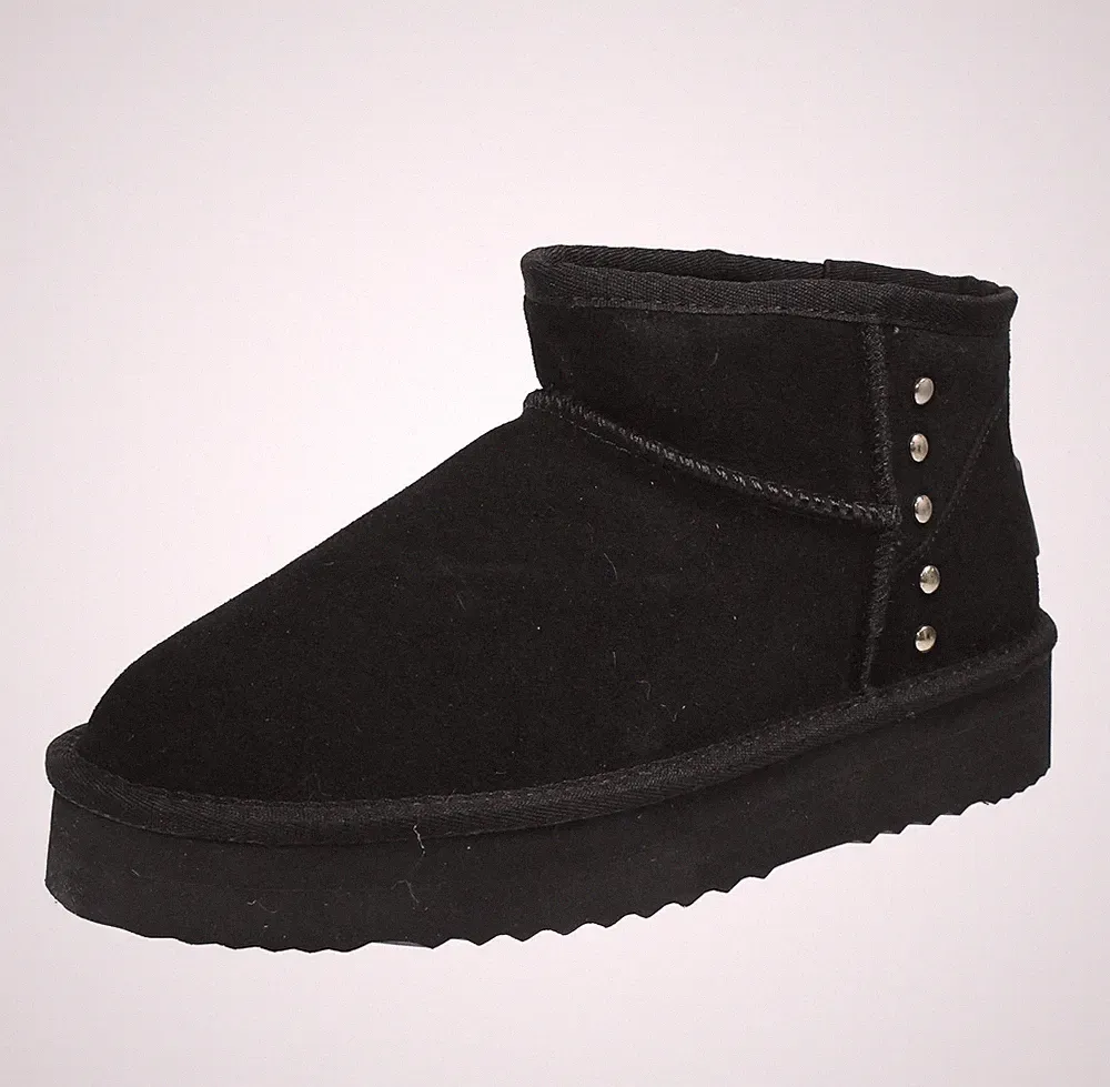 Pepe Jeans Dissy Metal - schwarze Wildlederstiefeletten - Damenschuhe