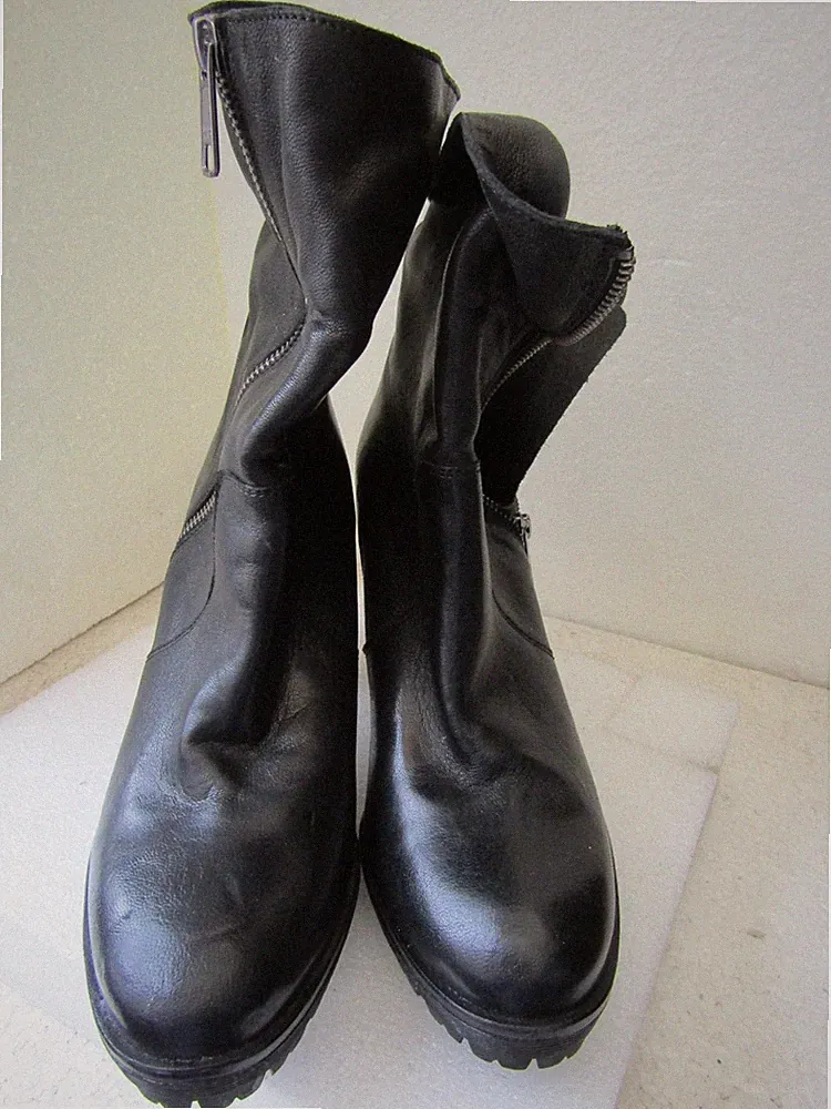 Peperosa Damen Plateau Stiefelette, Schwarz, Leder, Top, Gr. 40