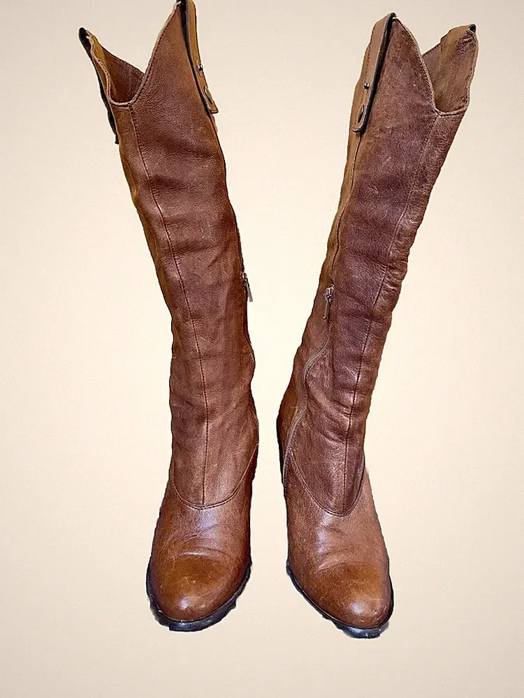 PEPEROSA DAMEN STIEFEL 38 BOOTS BRAUN LEDER