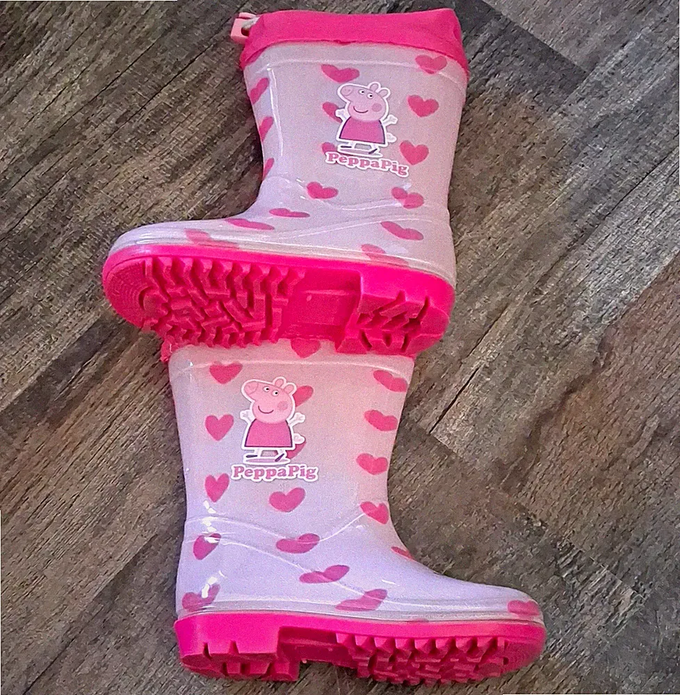 Peppa Pig Gummistiefel Mädchen Rosa Herz Print Anti-Rutsch Grösse 24