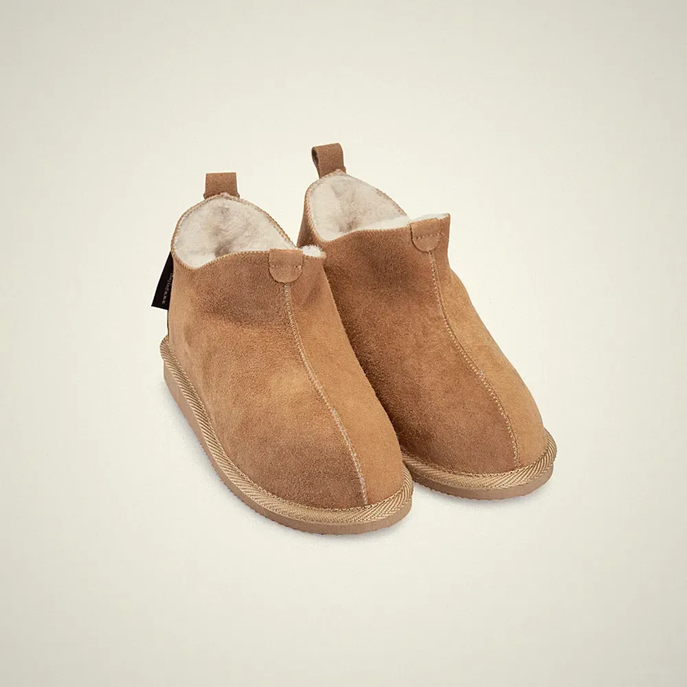 Perfect Wool Hüttenschuhe Feste Sohle Schaffell Hauschuhe Damen Herren aus...