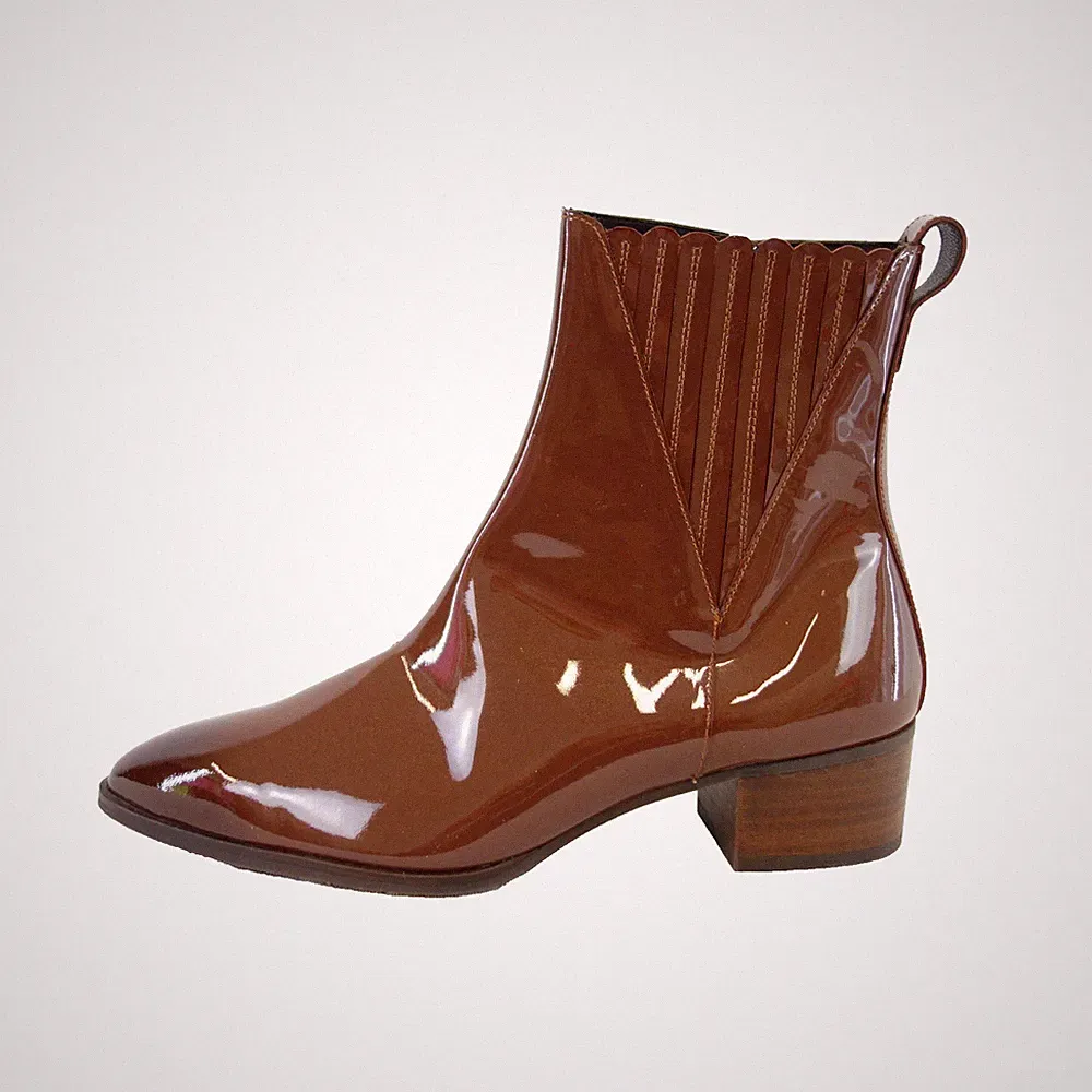 Pertini Stiefeletten Braun 38 38,5 41 Damen Lackleder Schuhe Bootie Np 279 Neu