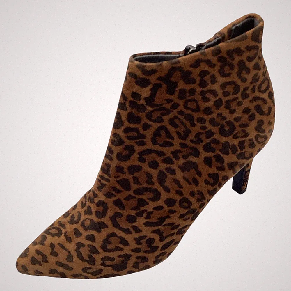 Peter Kaiser Damen Stiefeletten UK 4 Leopardenmuster Wildleder High Heel spitz zulaufend