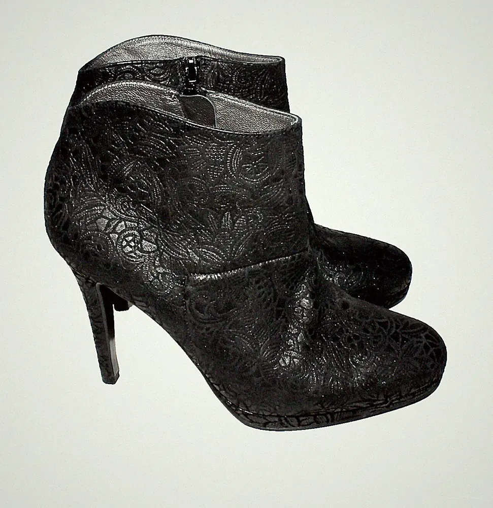 PETER KAISER PLATEAU STIEFELETTEN ANKLE BOOTS WOMAN SHOES 39 SCHWARZ # 16-3#