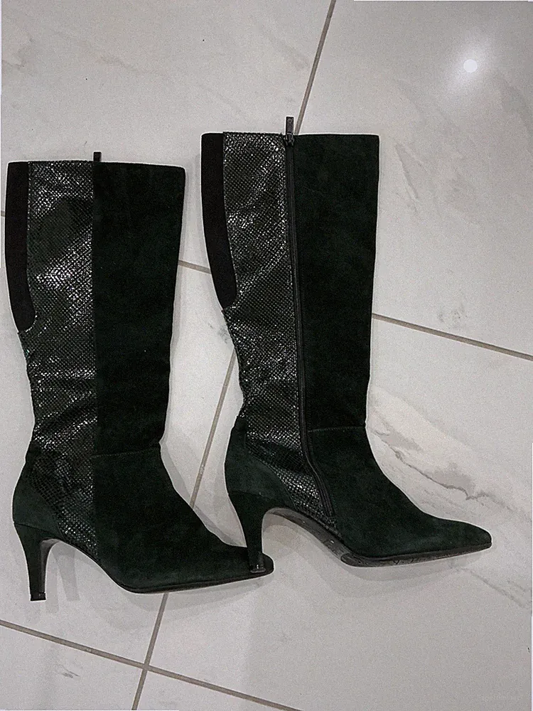 PETER KAISER Wildleder/Nubukleder Stiefel LEDER Schlangenleder Gr.37,5(4,5) TOP