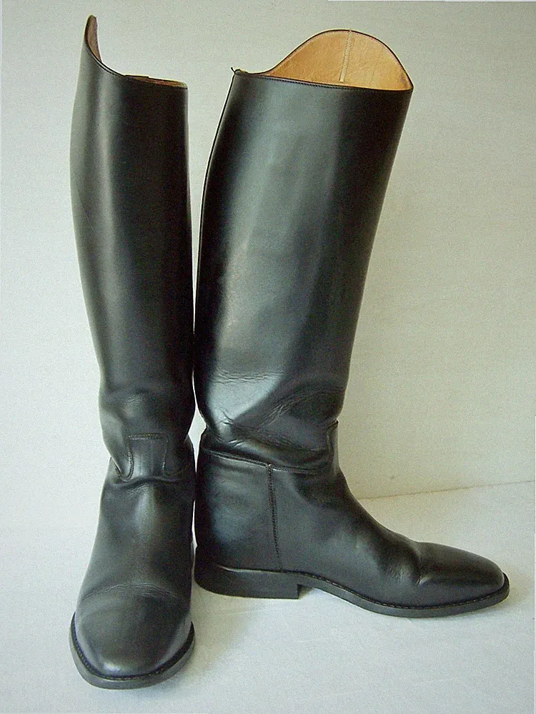 "PETRIE" Gr.40 Reitstiefel hoher Schaft Leder schwarz Absätze neu Top-Zustand