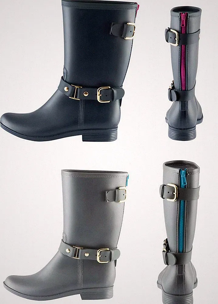 PFIFF Stiefel 'Fleet' kontrastfarbenem Reißverschluss 37 38 39 40 41 NEU