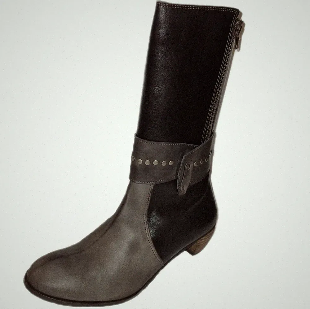 PICARDI Damen Stiefel Esmee Leder Asfalt Espresso Designer Boots 5507017-H