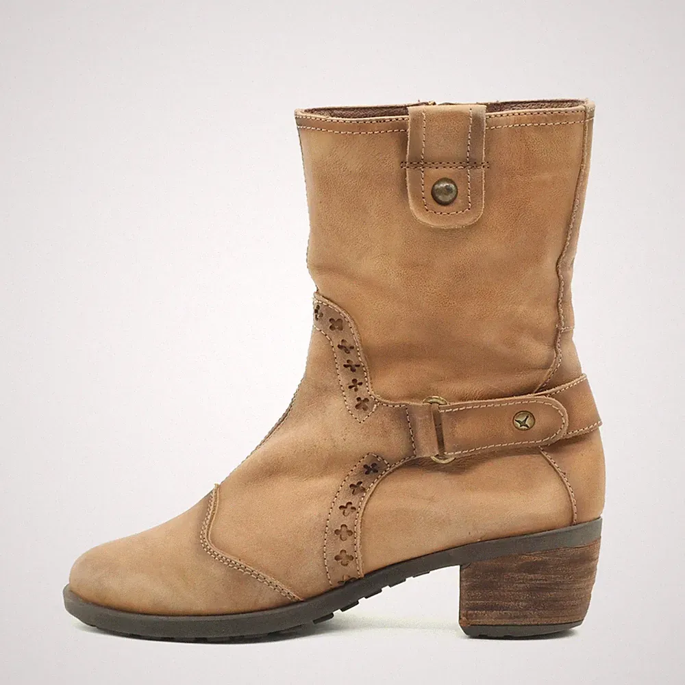 PIKOLINOS Damen Retro Stiefelette Stiefel Braun Kurzschaft Stiefeletten EU 37