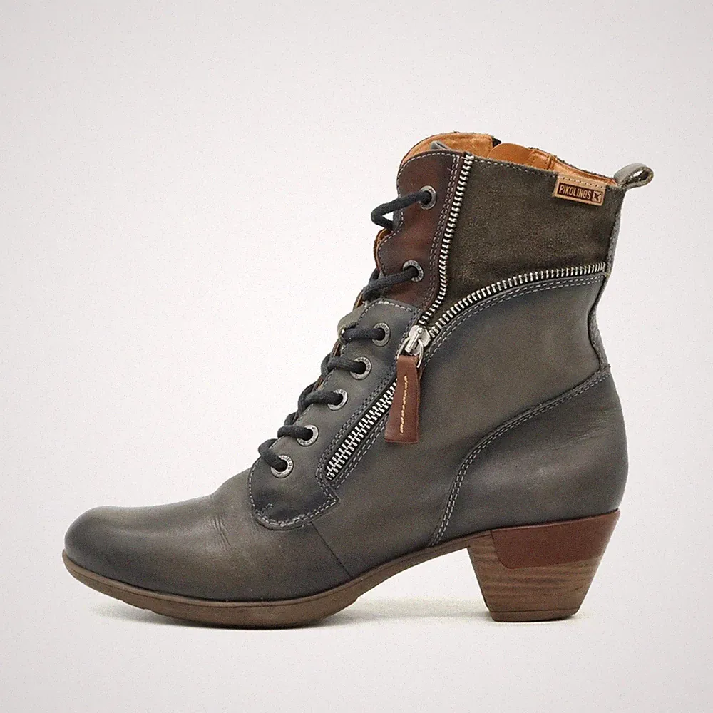 Pikolinos Damen Royal 877-9597 Stiefel Grau Reißverschluss Stiefeletten EU 37