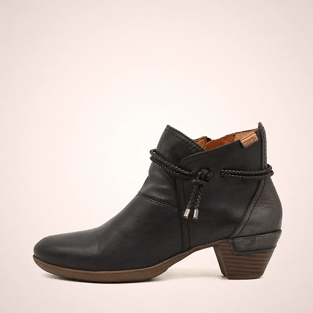 Pikolinos Damen Stiefeletten mit Reißverschluss Schwarz Leder Leicht Basic EU 38