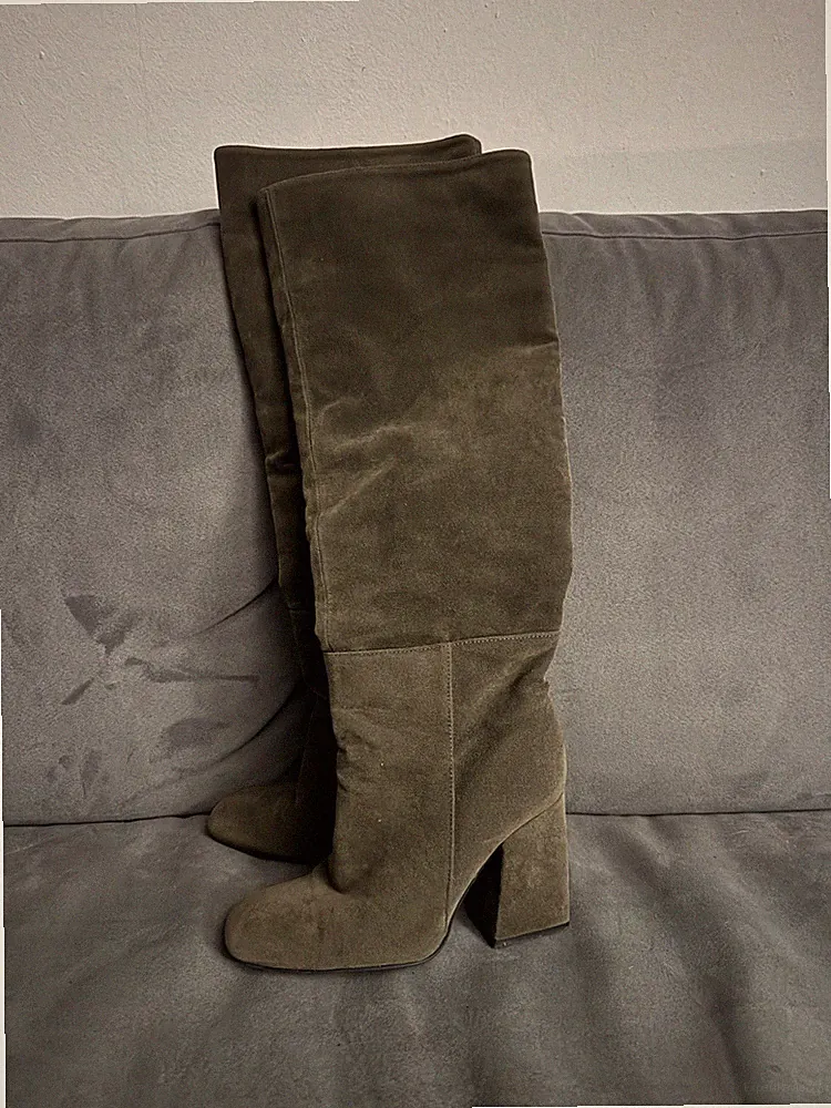 Wildlederimitat Gummistiefel