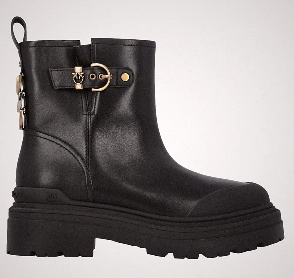 Pinko Stiefeletten Mia 21 Damen Ankle Boot Kalbsleder SD0409P063 schwarz