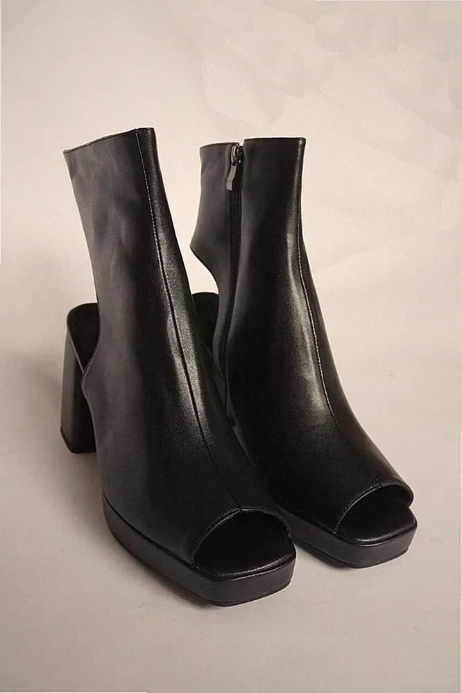 Plateau Stiefeletten Blockabsatz Booties