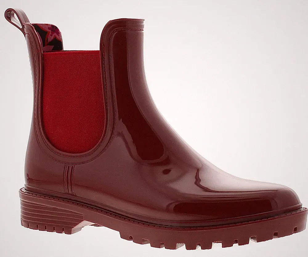 Platino Damen Kurzschaft-Wellies Splash Slip-On Bordeaux UK Größe