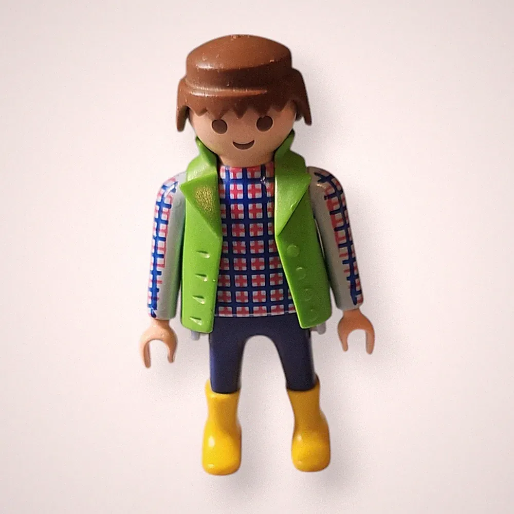 Playmobil Figur Helfer Bauer Traktor Fahrer Mann Landwirt Gelbe Gummistiefel