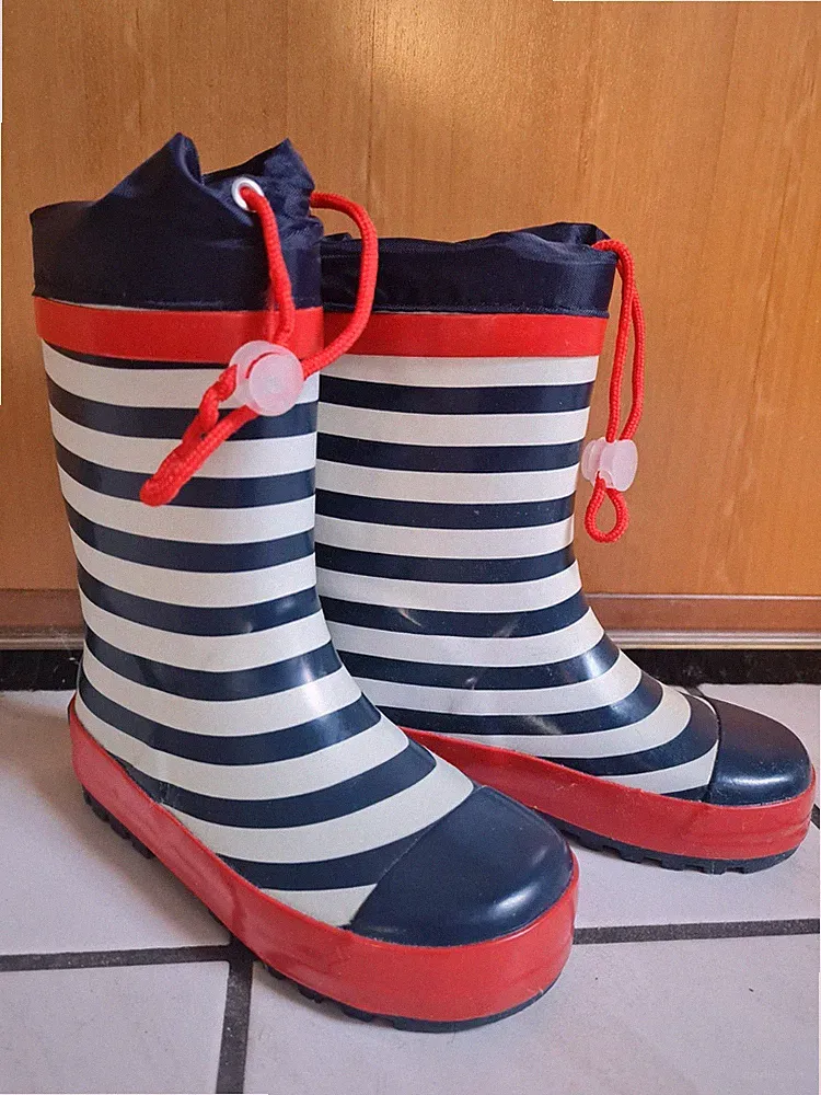 Playshoes Gummistiefel Größe 26-27, Blau-weiß Gestreift