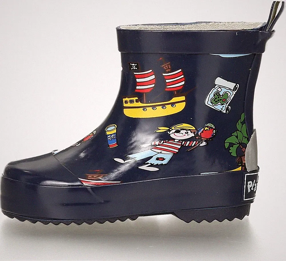 Playshoes Kinder Gummistiefel Halbschaft Pirateninsel Marine