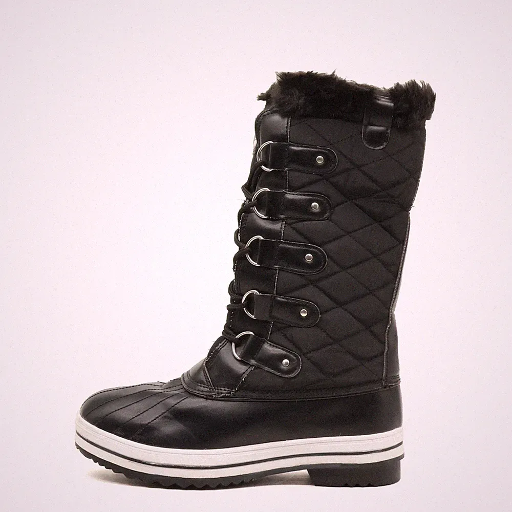 Polar Damen Winterstiefel Stiefel Schwarz Synthetik gefüttert Classic EU 41