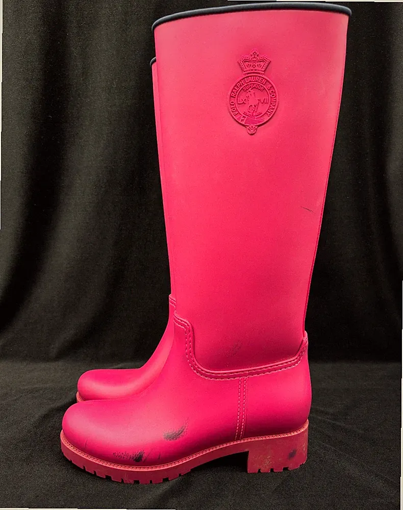 POLO RALPH LAUREN Phillipa Damen EU 36 Regenstiefel Rosa Kniehoch