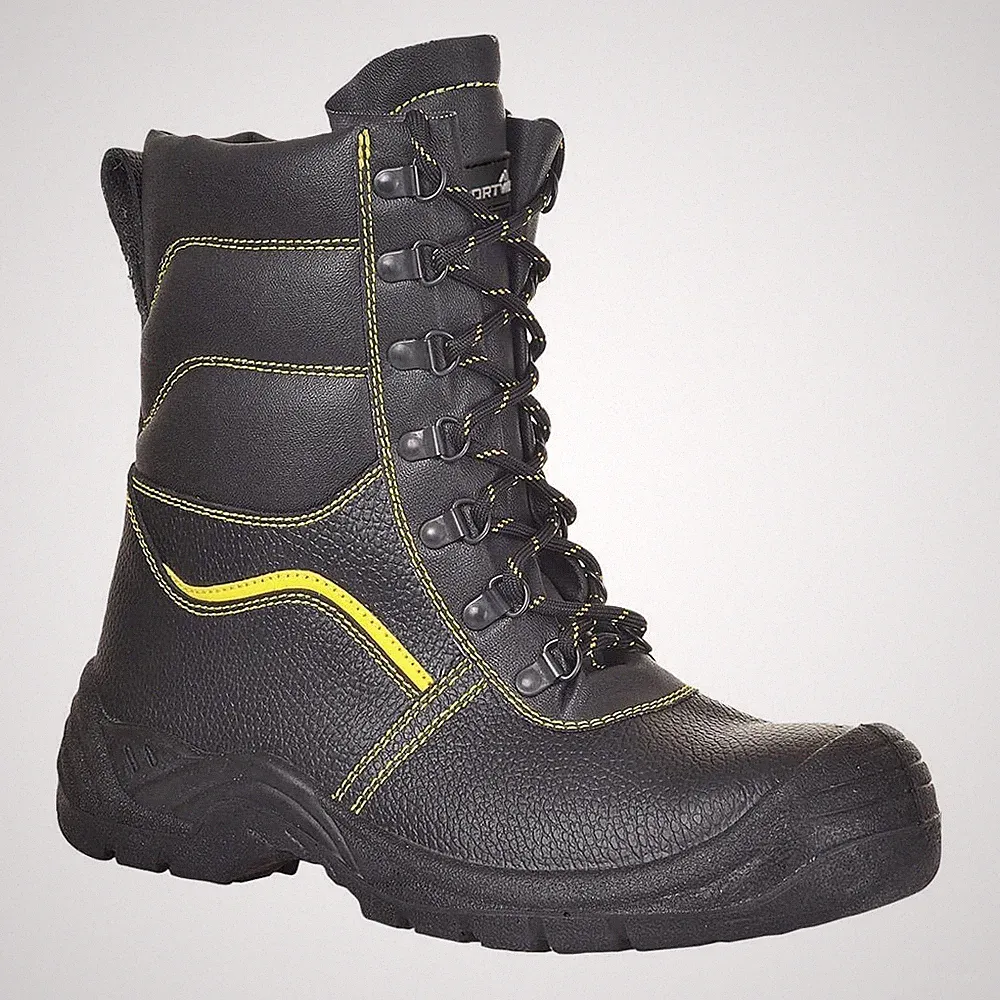 Portwest Leder wasserdicht Sicherheitsstiefel Fell gefüttert Stahlkappe Schuh Arbeit PSA-Größe