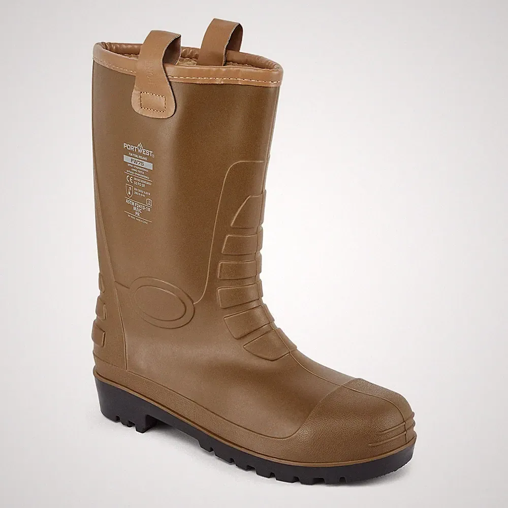 PORTWEST Sicherheitsstiefel FW75 braun Gummistiefel S5 Winterstiefel gefüttert