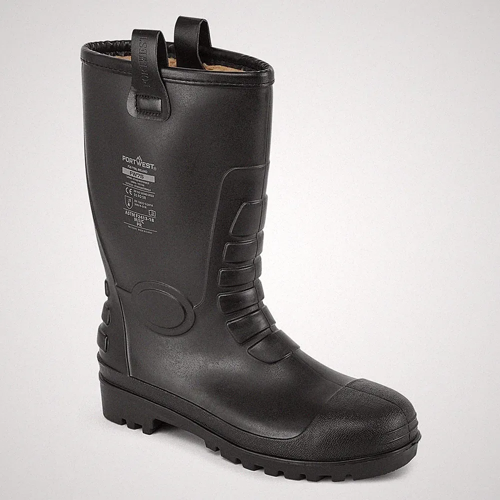 PORTWEST Sicherheitsstiefel FW75 schwarz Gummistiefel S5 Winterstiefel gefüttert