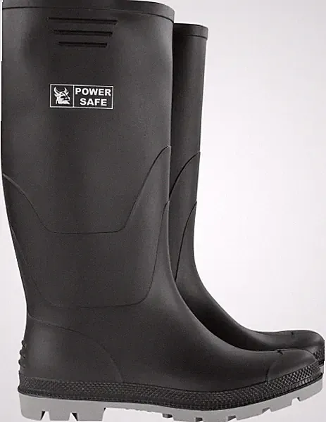 Power Safe PVC-Stiefel hoch schwarz-grau Gummistiefel