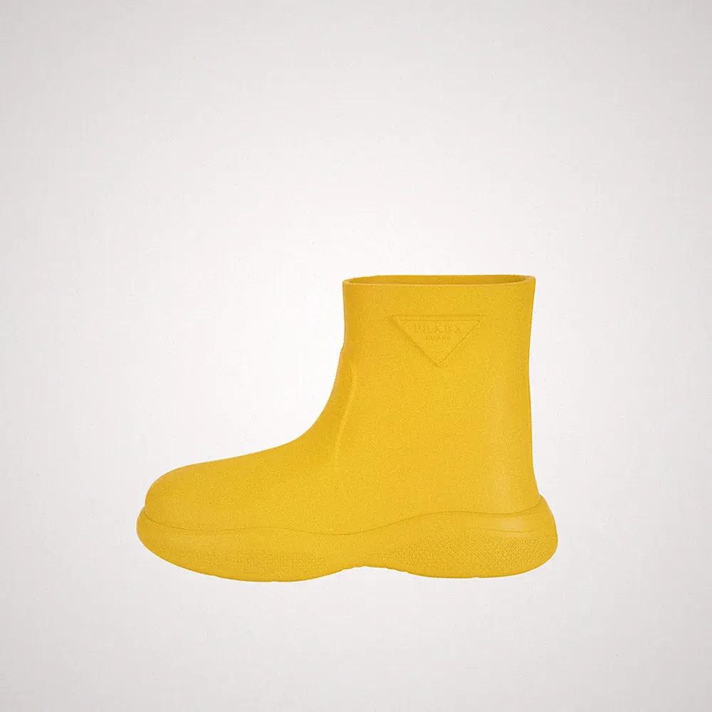 Prada Gummistiefel Pull-On Rain Booties Gummi Sunny Yellow Damen Größe 37
