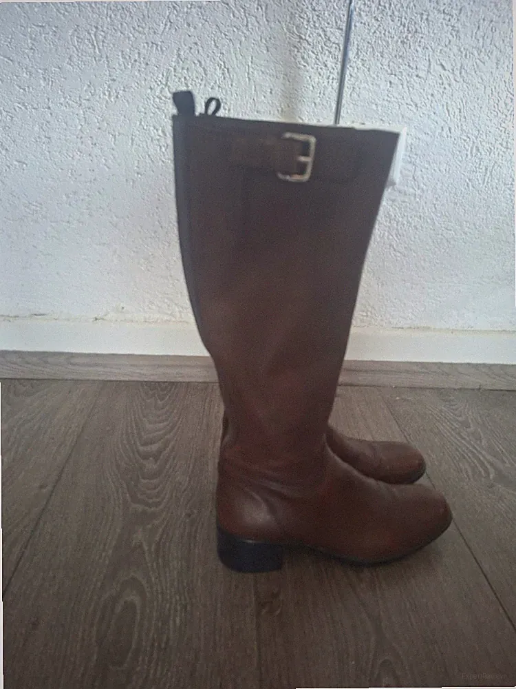 PRADA Lederstiefel Braun Gr. 38,5 Vintage / Y2K Kniehoch Reißverschluss