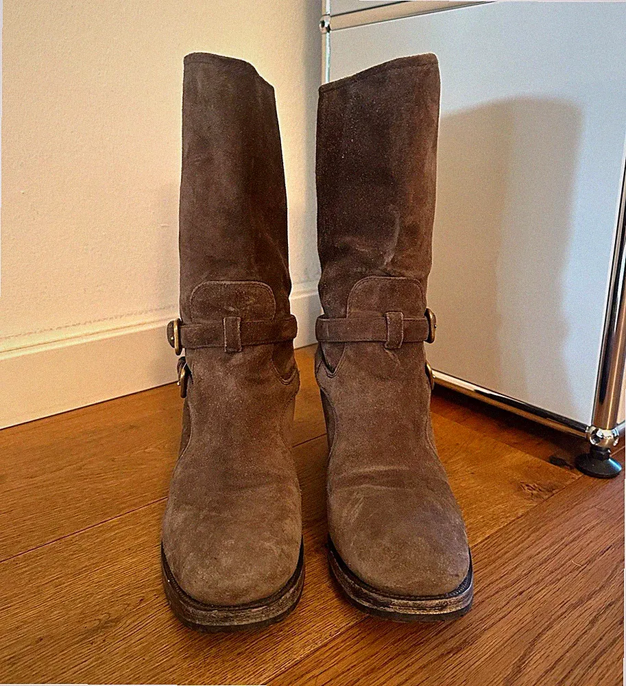 Prada Wildlederstiefel, braun, Gr. 39, wie NEU!