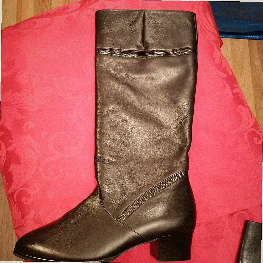 Prialpas Damen Vintage Stiefel schwarz echtes Leder Vera Gommo US 7,5 5 38 neu