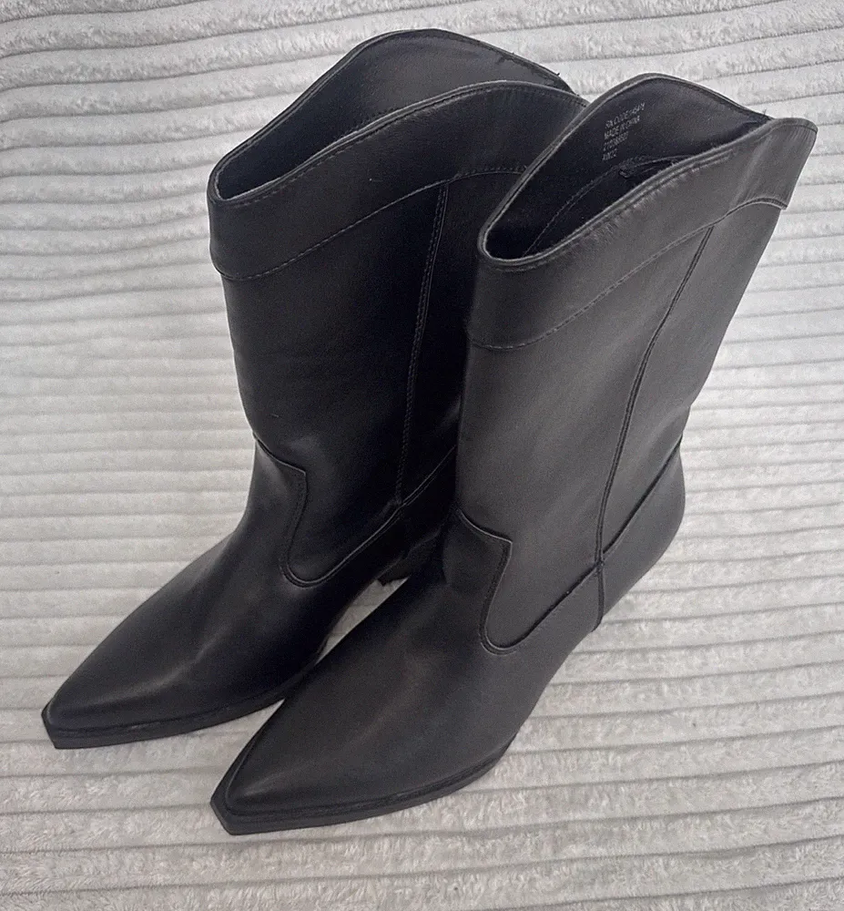 Primark Damen Frauen schwarz Western Cowboystiefel Größe 6 nie getragen