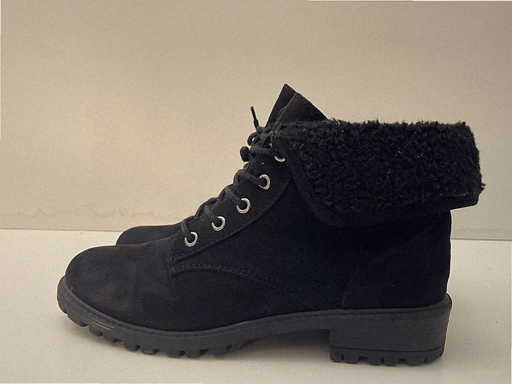 Wildlederimitat Biker & Combat Boots