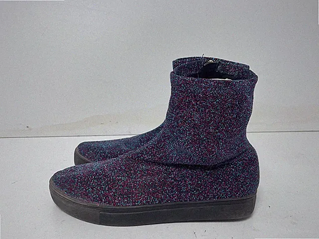 Primark Damen Stiefel Mehrfarbig Glitzer Lurex Synthetik Reißverschluss UK (6) EU(39)-E101