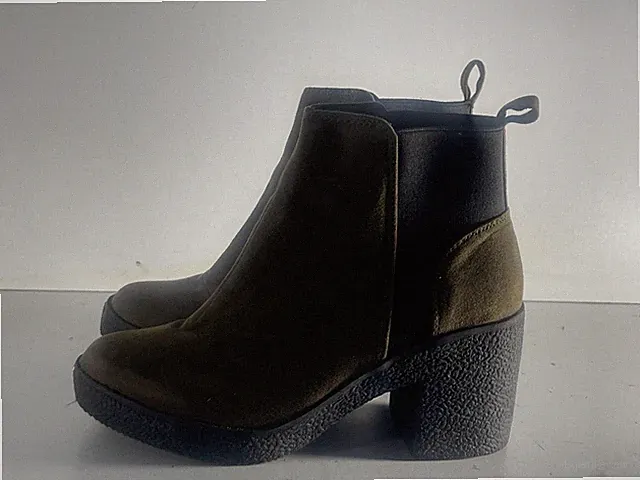 Primark Damenschuhe Größe 3 (36) gebraucht braun Wildleder Gummizug Stiefeletten -E69