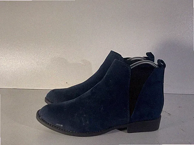 Primark Damenschuhe Größe 4 (37) gebraucht blau Wildleder Chelsea Stiefeletten Schuhe -E52