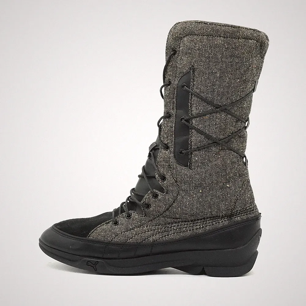 PUMA Damen 346128-01 Winterstiefel Schwarz Grau Textil Boots Stiefel EU 40