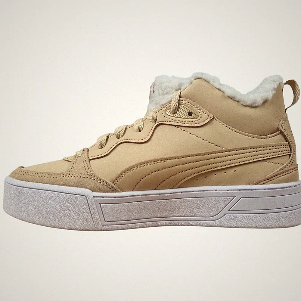 Puma Skye Demi Teddy Pebble Boots Sneaker Stiefel Damen 38 Neu Weiß Gold Beige