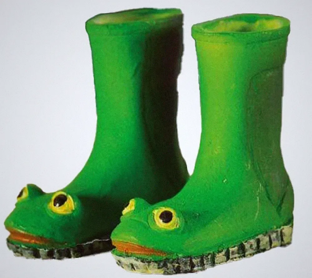 Puppenhaus Grün Frosch Gummistiefel Miniatur Gartenzubehör 1:12