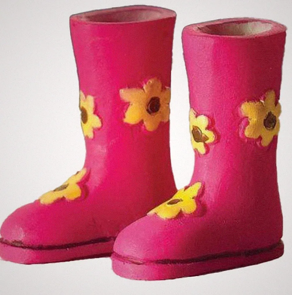 Puppenhaus Rosa Blume Gummistiefel Miniatur Gartenzubehör 1:12