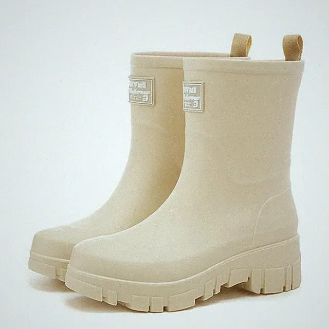 PVC Regenstiefel Damen Wasserdicht Rutschfest Tiefe Profilsohle für Garten