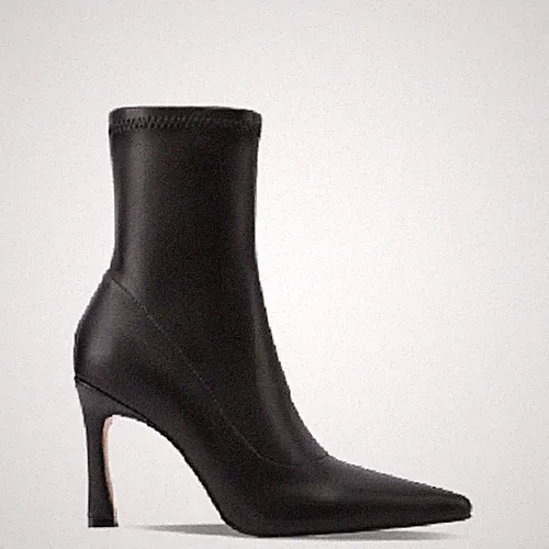 QUEEN HELENA - DAMENSCHUH STIEFELETTE KUNSTLEDER STRETCH SCHWARZ K4004