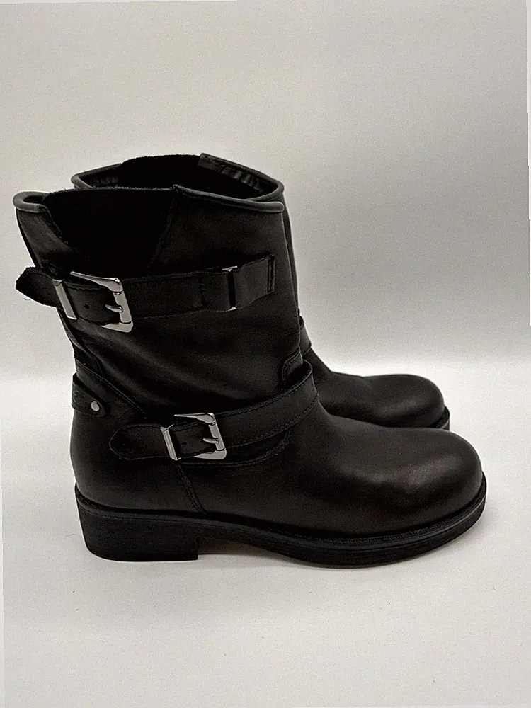 Kunstleder Motorradstiefel