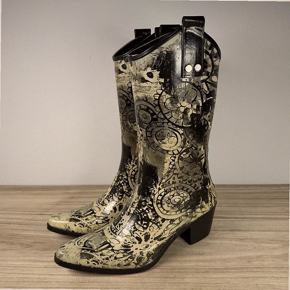 Rain Bops Damen Gummistiefel UK 4 EU 37 Cowboy Style Beehive Distressed ansehen