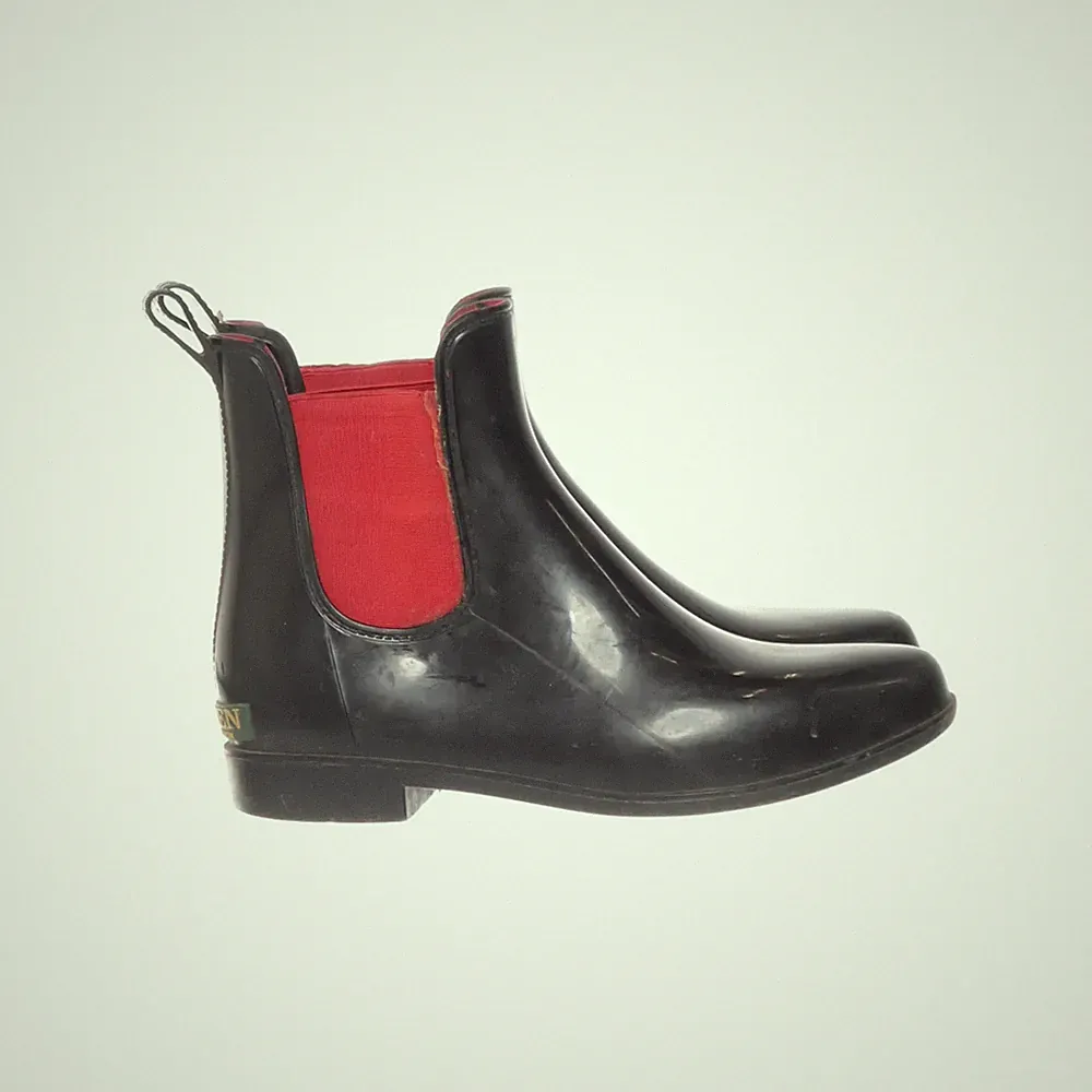 Ralph Lauren, Kurze Gummistiefel, Größe: 42 1/2, Schwarz/Rot, Damen #3Na