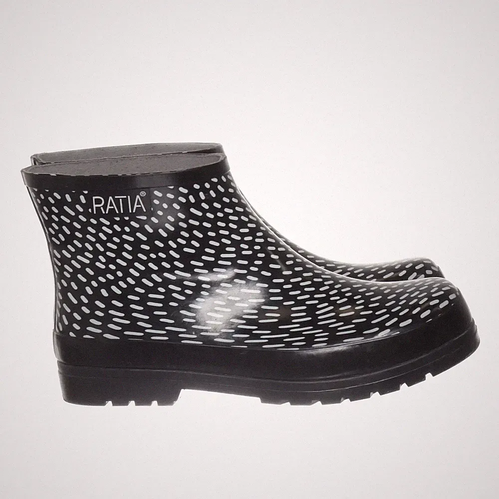 RATIA, Kurze Gummistiefel, Größe: 42, Schwarz/Weiß, Damen #Ygp