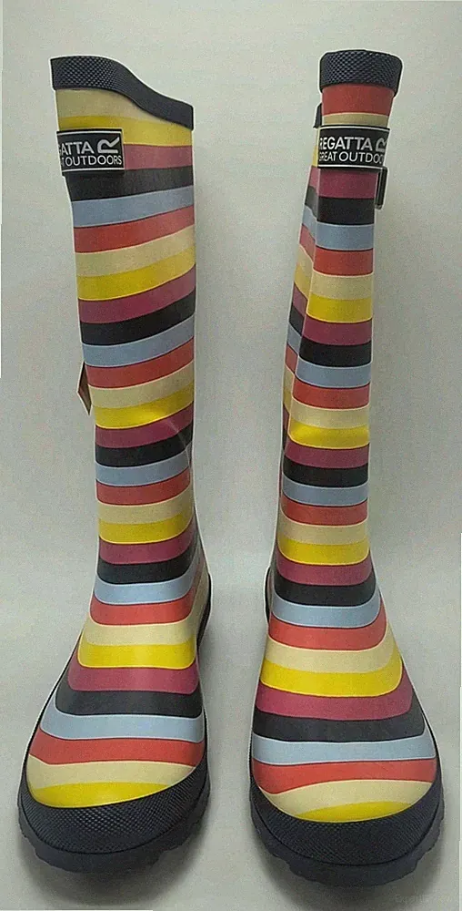 Regatta Damen-Gummistiefel groß mehrfarbig gestreift Größe UK 7 neu mit Etikett UVP £60