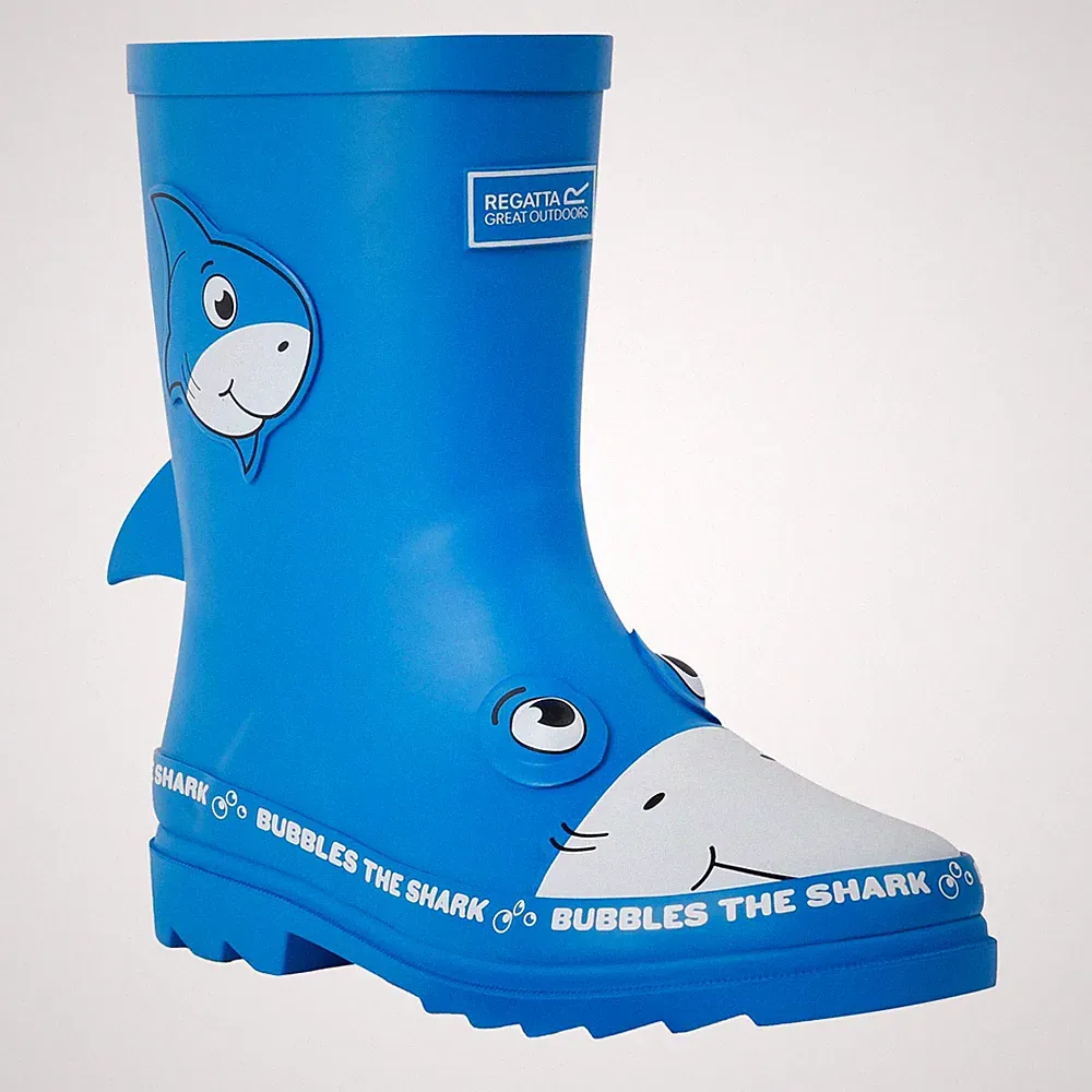 Regatta - Kinder Gummistiefel "Mudplay II", Bubbles Der Hai (RG10997)
